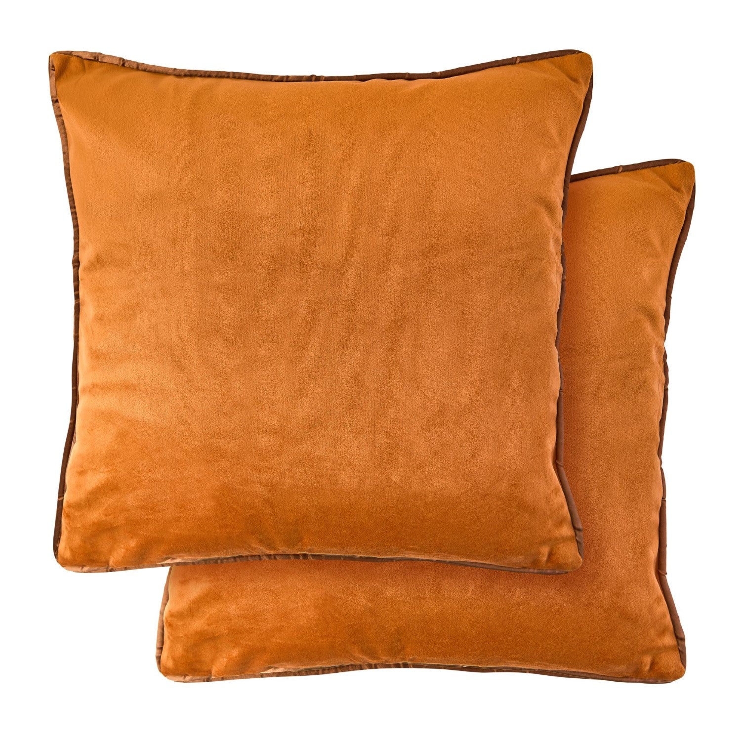 Chelsea Orange Velvet Cushion Cover Pair (43cm x 43cm)