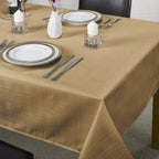Chequers Coffee Brown Jacquard Table Cloth
