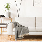 Cherokee Black Scandi Woven Recycled Cotton Throw
