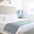 Cherokee Navy Scandi Woven Recycled Cotton Throw