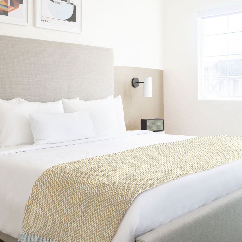 Cherokee Ochre Scandi Woven Recycled Cotton Throw
