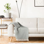 Cherokee Silver Scandi Woven Recycled Cotton Throw