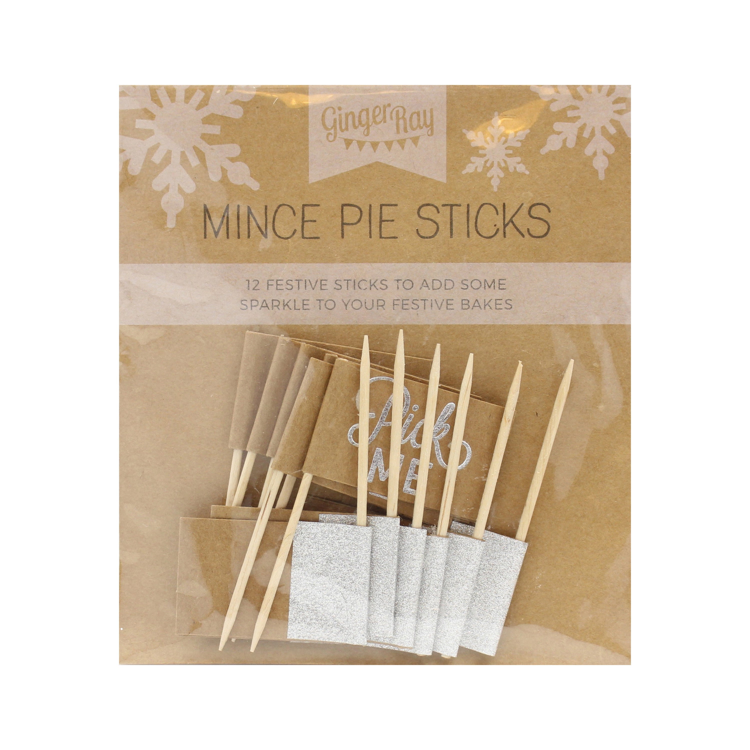 Festive Silver Foiled Mince Pie Sticks - Christmas Metallics