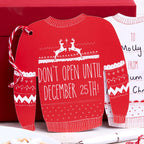 Red and White Festive Giant Jumper Gift Tags - Cosy Christmas