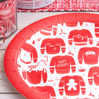 Red and White Festive Jumper Paper Plates - Cosy Christmas