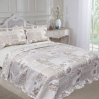 Natural Cotswold Quilted Patchwork Bedspread Set