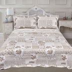 Natural Cotswold Quilted Patchwork Bedspread Set