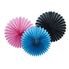 Pink, Black & Blue Wall Fan Decorations - Confetti Party