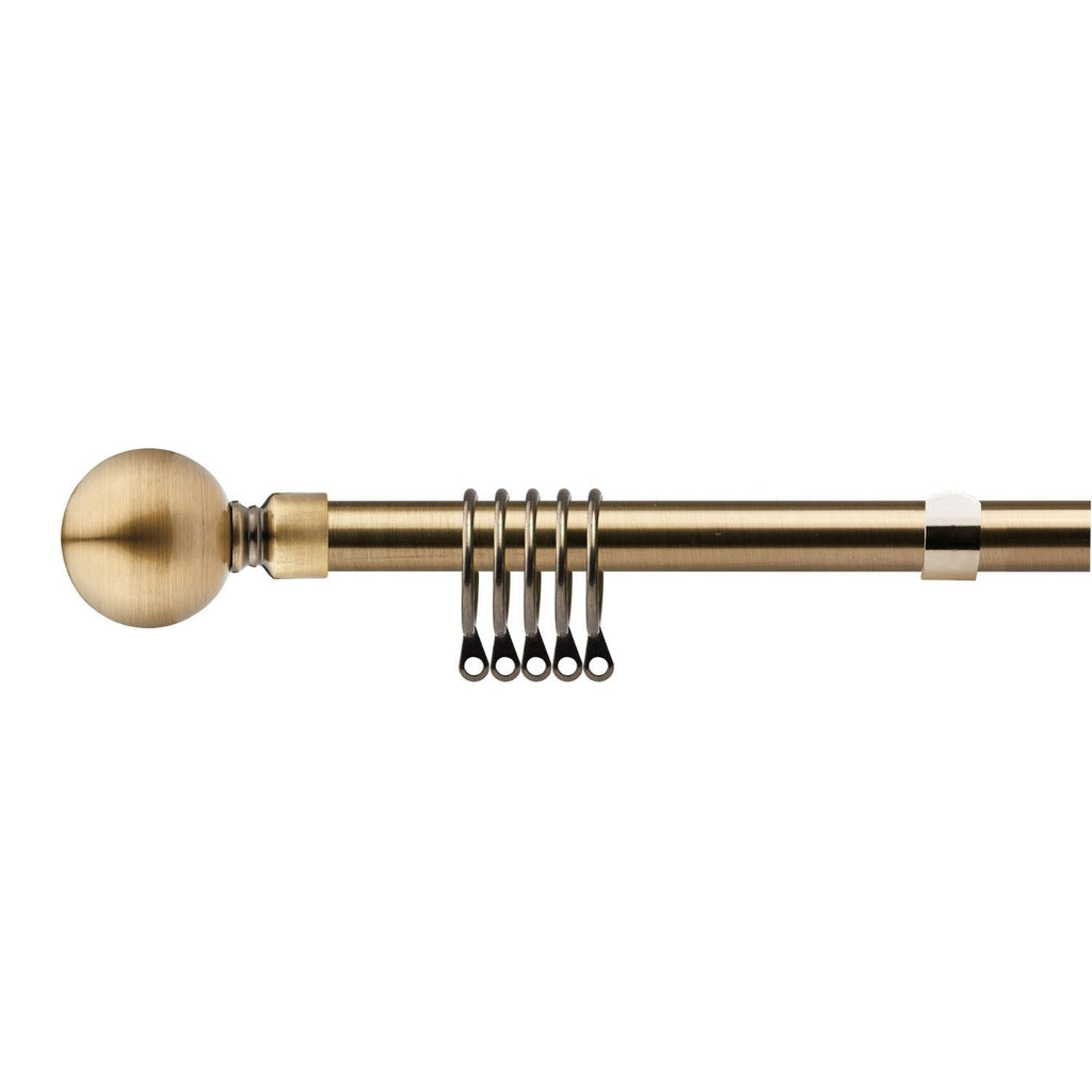 Antique Brass Ball Extendable Heavy Duty Curtain Pole