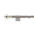 Brushed Silver Ball Extendable Heavy Duty Curtain Pole