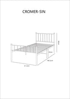 Cromer Modern Black Metal Bed Frame