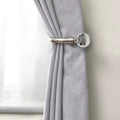 Brushed Silver Crystal Curtain Holdbacks (Pair)