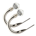 Brushed Silver Crystal Curtain Holdbacks (Pair)
