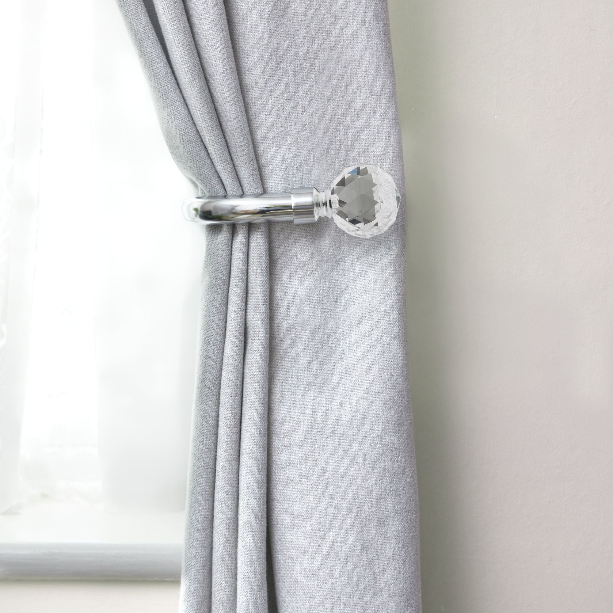 Chrome Crystal Curtain Holdbacks (Pair)