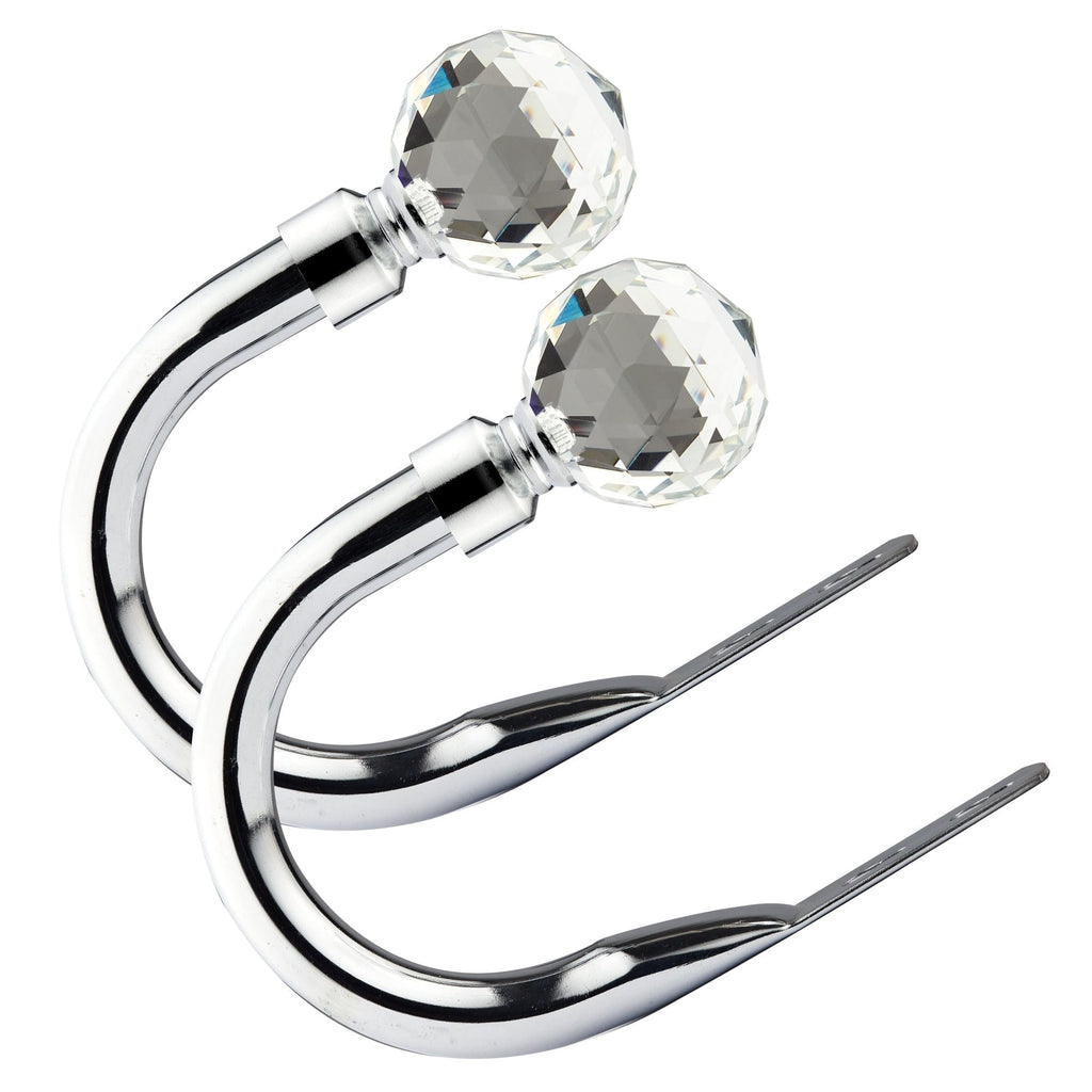 Chrome Crystal Curtain Holdbacks (Pair)