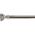 Brushed Silver Crystal Extendable Curtain Pole