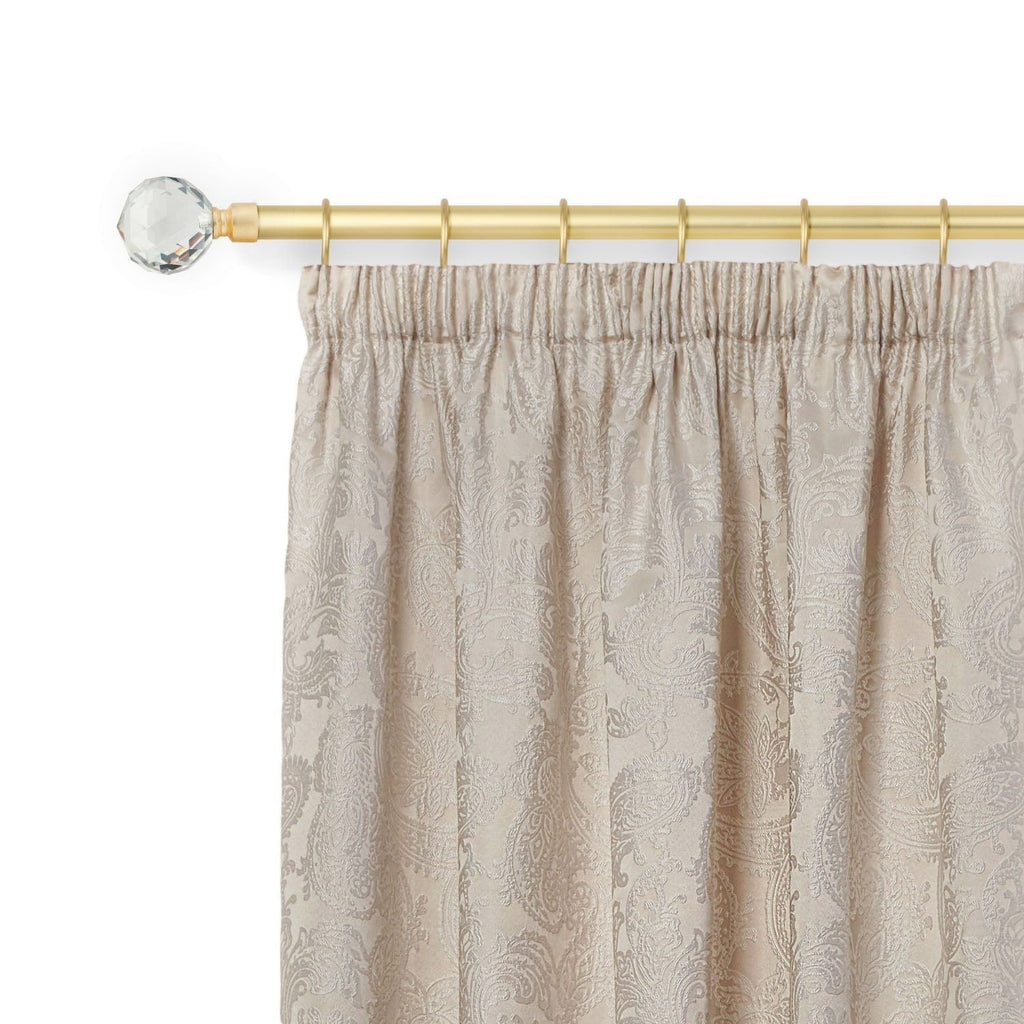 Crystal Matt Gold Extendable Curtain Pole with Rings