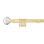 Crystal Matt Gold Extendable Curtain Pole with Rings