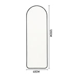 120cm Black Arched Full Length Wall Mirror