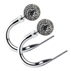 Chrome Cut Glass Curtain Holdbacks (Pair)