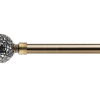 Antique Brass Cut Glass Extendable Curtain Pole