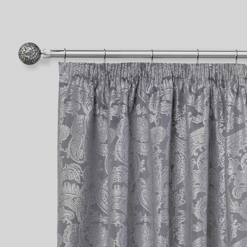 Chrome Cut Glass Extendable Curtain Pole with Rings