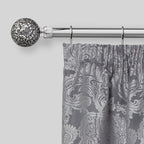 Chrome Cut Glass Extendable Curtain Pole with Rings