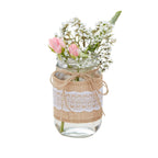 Glass Jar with Hessian Rustic Wrap- 5 Inner Pack