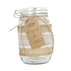 Glass Jar with Hessian Rustic Wrap