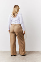 Adjustable Waist Pleat Wide Leg Trouser