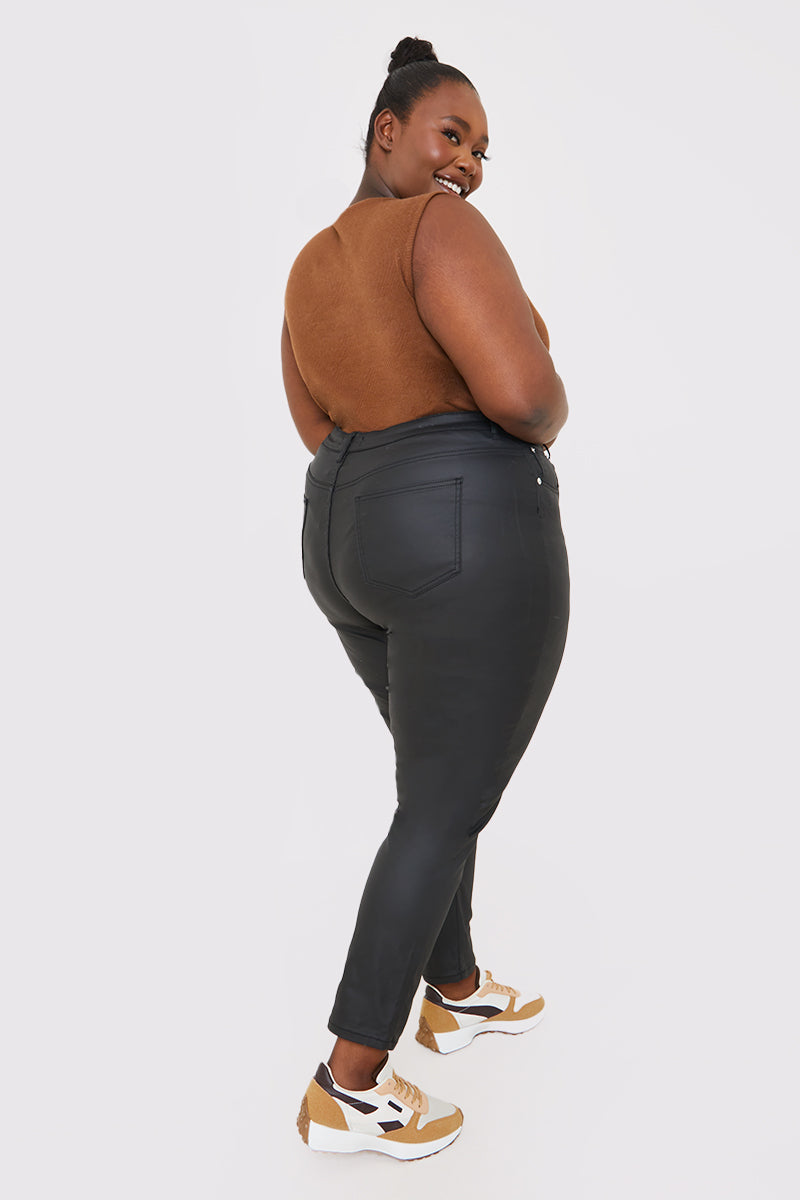 Coated High Waisted Jeans