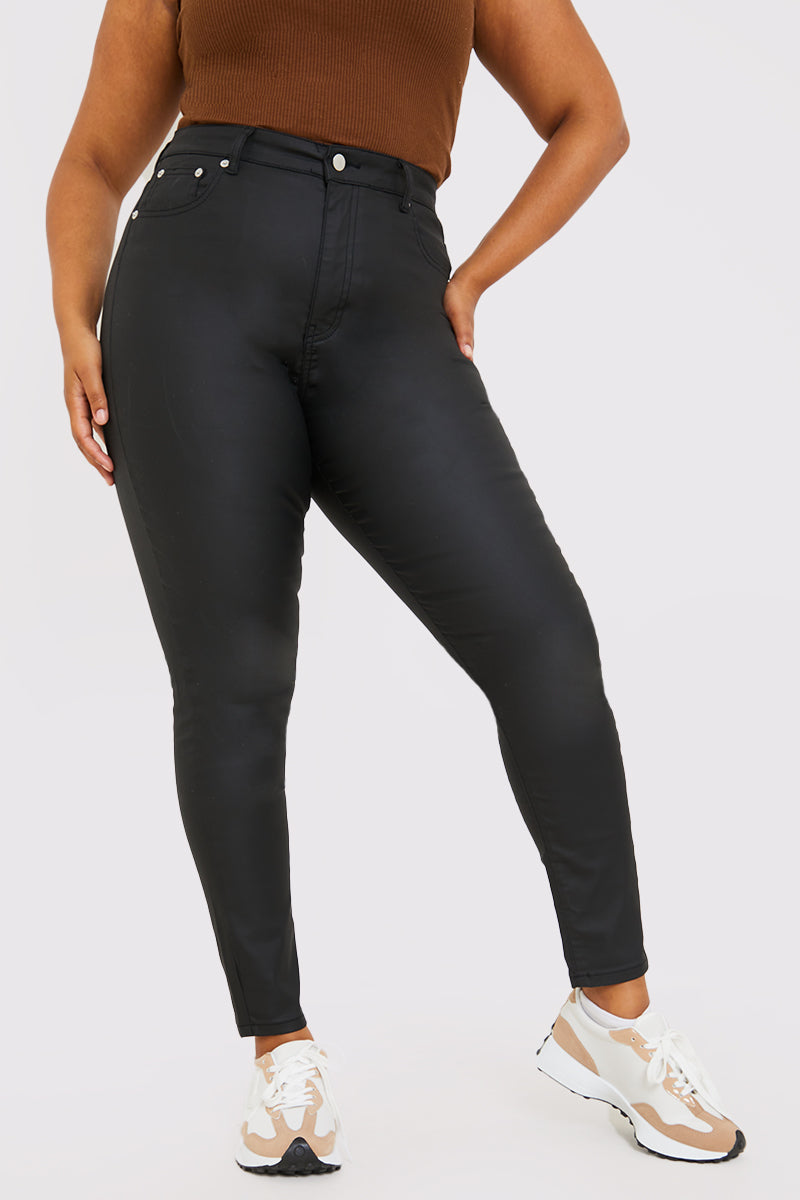 Coated High Waisted Jeans