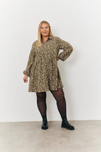 Floral Print Button Through Tiered Smock Dress
