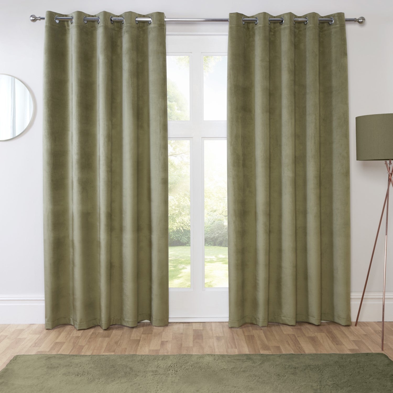 Casa Green Blackout Eyelet Curtains