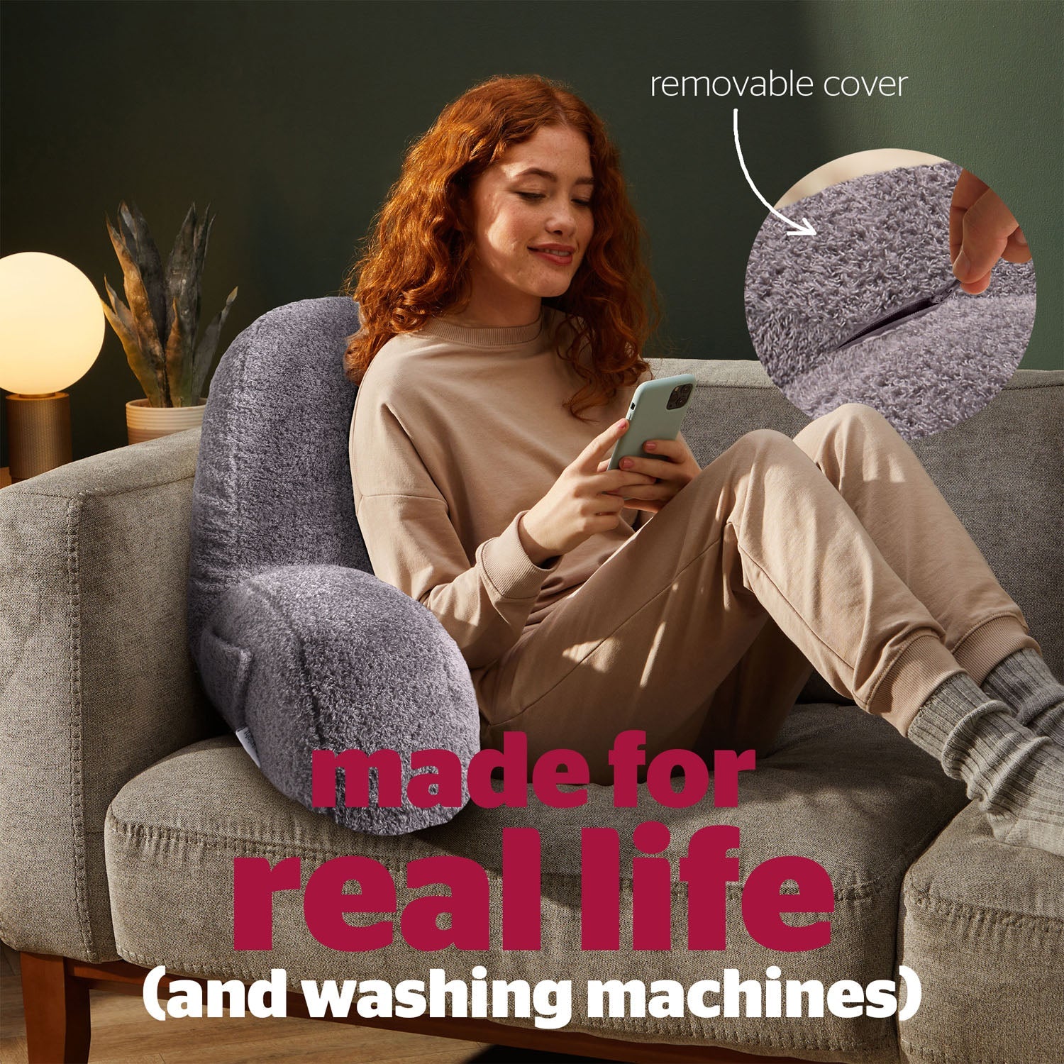 Silentnight Grey Cosy Cuddle Cushion