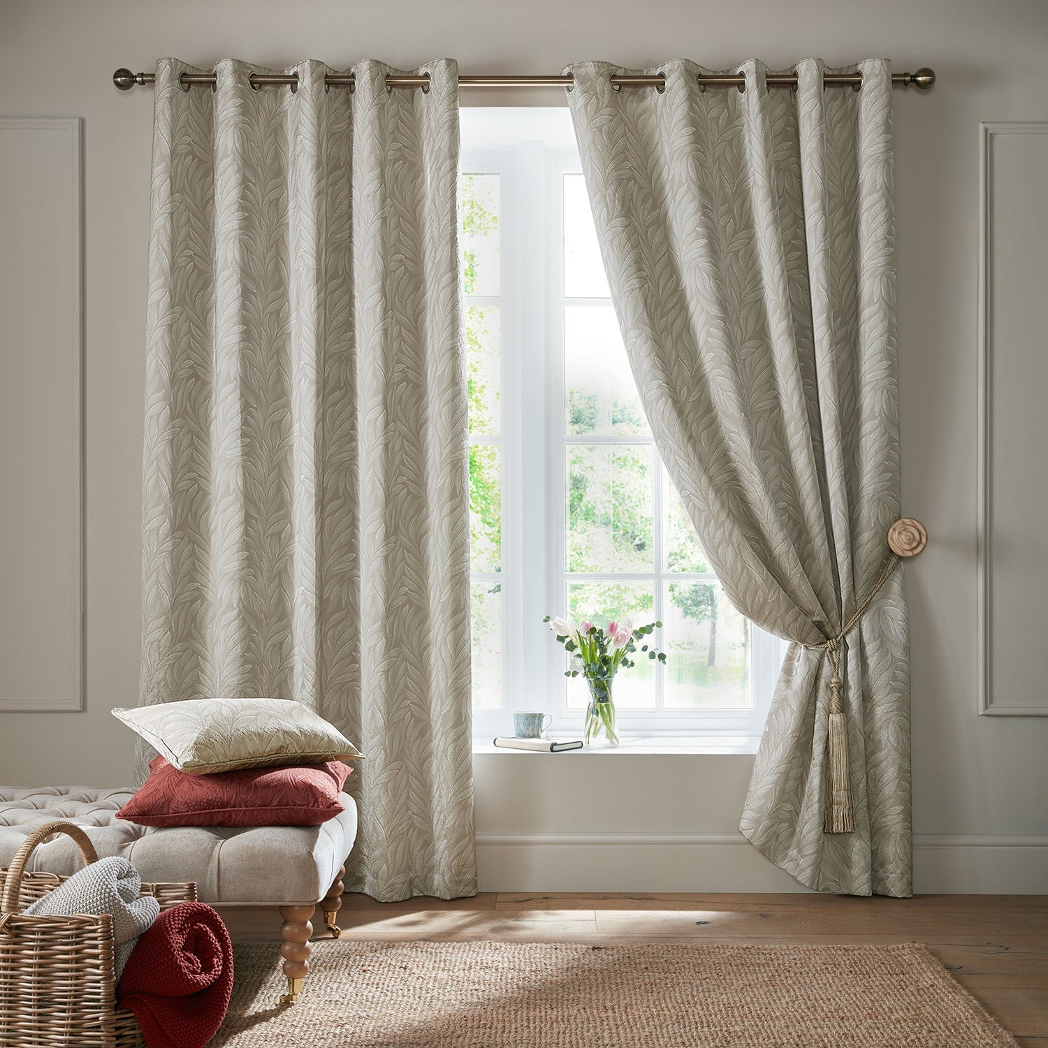 Laura Ashley Coulderton Natural Eyelet Curtain