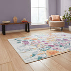 Catherine Lansfield Country Floral Yellow Rug