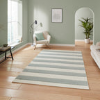Catherine Lansfield Cove Stripe Sage Green Rug
