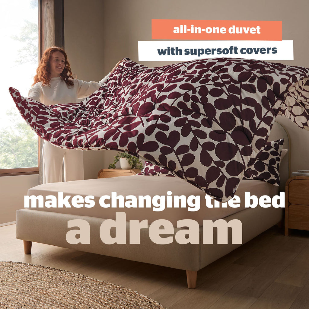 Silentnight Leaf Berry Coverless 10.5 Tog Duvet And Pillowcase