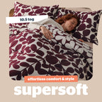 Silentnight Leaf Berry Coverless 10.5 Tog Duvet And Pillowcase