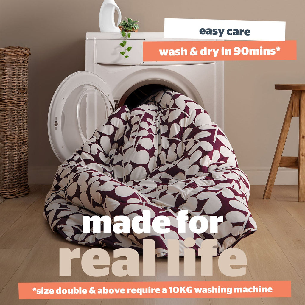 Silentnight Leaf Berry Coverless 10.5 Tog Duvet And Pillowcase