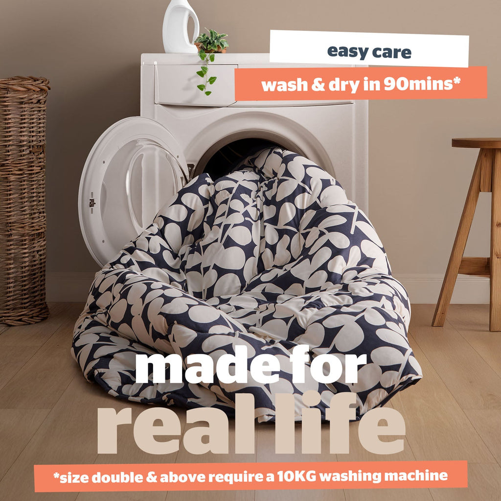 Silentnight Leaf Navy Coverless 10.5 Tog Duvet And Pillowcase