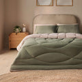 Silentnight Olive Green Reversible Coverless 10.5 Tog Duvet Set