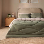 Silentnight Olive Green Reversible Coverless 10.5 Tog Duvet Set
