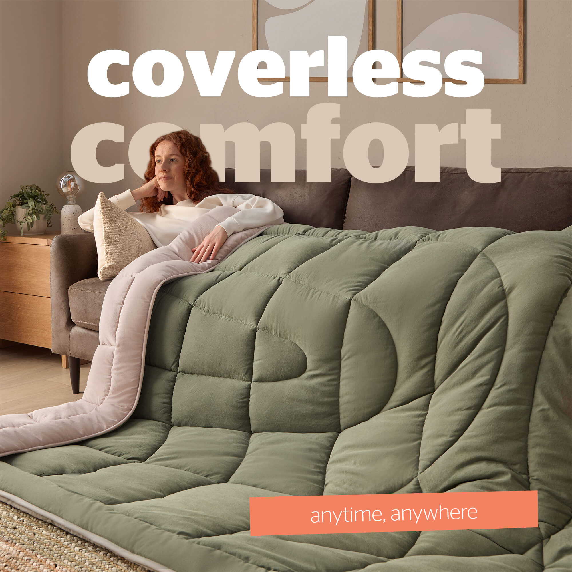 Silentnight Olive Green Reversible Coverless 10.5 Tog Duvet Set