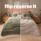 Silentnight Olive Green Reversible Coverless 10.5 Tog Duvet Set