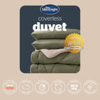 Silentnight Olive Green Reversible Coverless 10.5 Tog Duvet Set