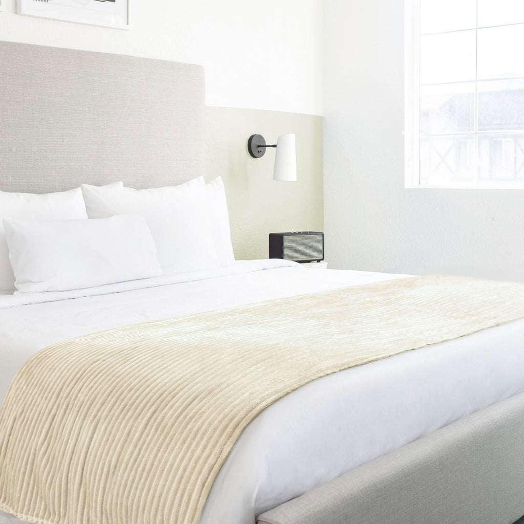 Dakota Cream Flannel Fleece Soft Blanket Throw