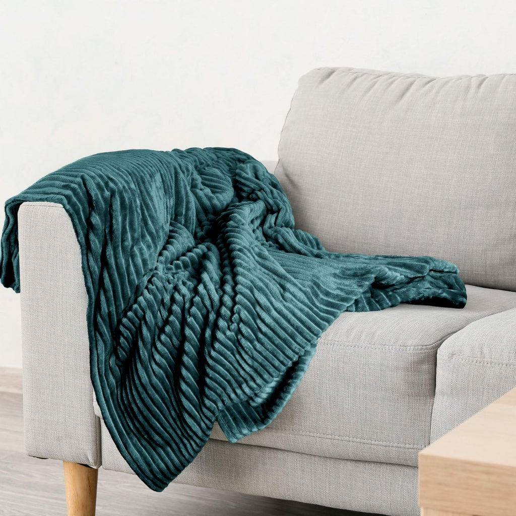 Dakota Emerald Green Flannel Soft Fleece Blanket Throw