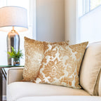 Damask Coffee Chenille Jacquard Cushion Cover Pair (43cm x 43cm)